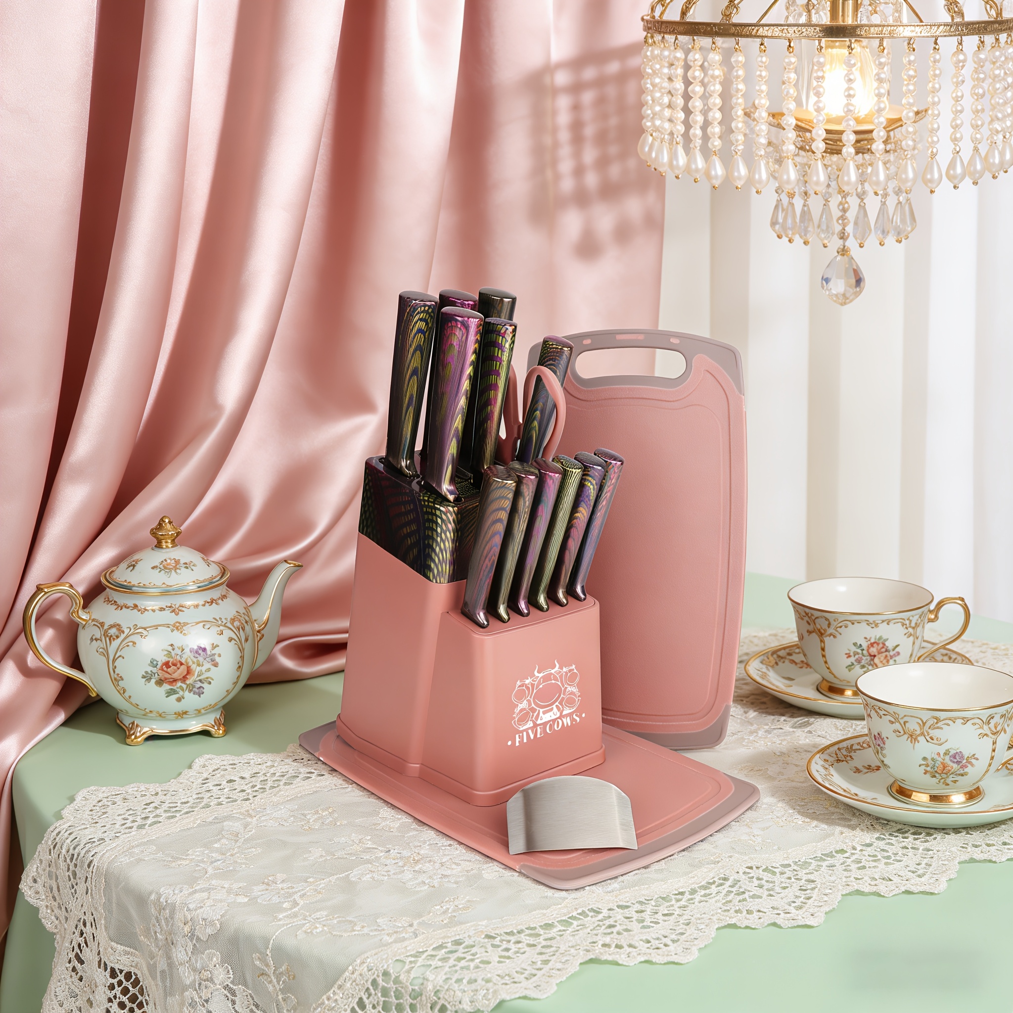 16pcs Set Of Stainless Steel Rust-proof Kitchen Knives, with Versatile Cutting Functions. The Colorful Non-slip Handles Provide A Comfortable Grip. Suitable for Home And Restaurant Use. Rust-proof And with Ergonomic Handles.