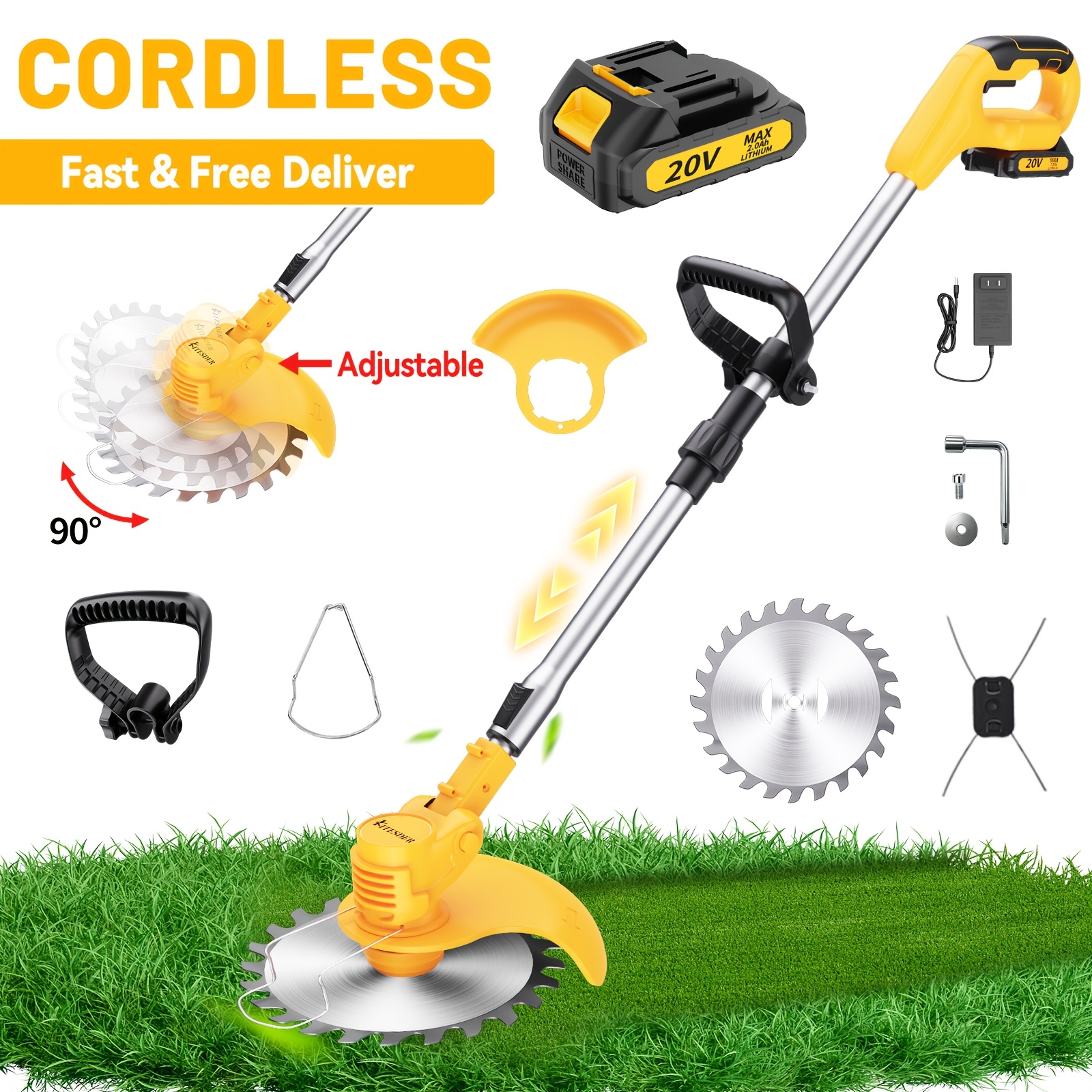 TEMU Portable Home Cordless Electric Lawn Mower, Yard Weeder And High Capacity Lithium-ion Batteries, , Lots Of Gifts, Suitable For Lawn Yard Garden.