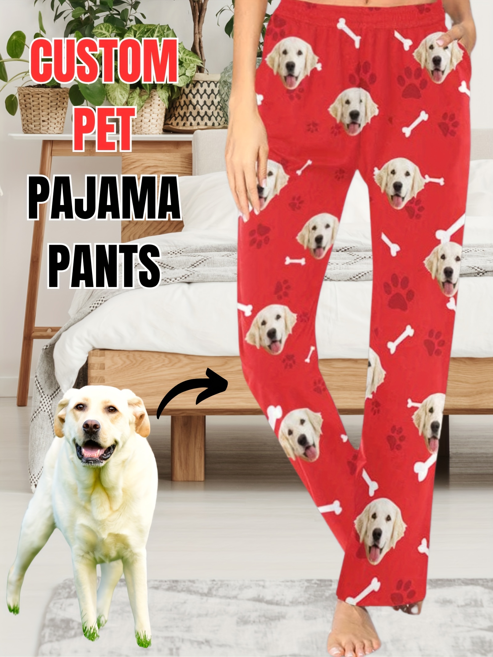 Custom Dog Photo Pajamas,personalized Pajamas Pants With Photo,pet