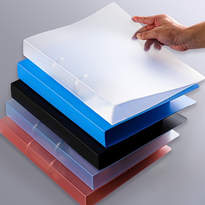 4 ring Binder Covers Folder Blue D clip Plastic Pp Data Clip - Temu Canada