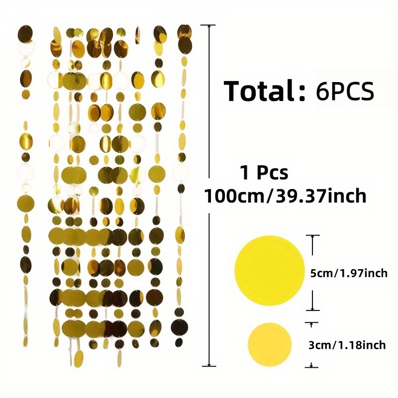 6pcs Golden Sequin Backdrop | Shimmering Wedding Party Decorations | Room Divider Curtain | Birthday, Bridal Shower & Holiday Decor,halloween Decorations & Christmas Decorations