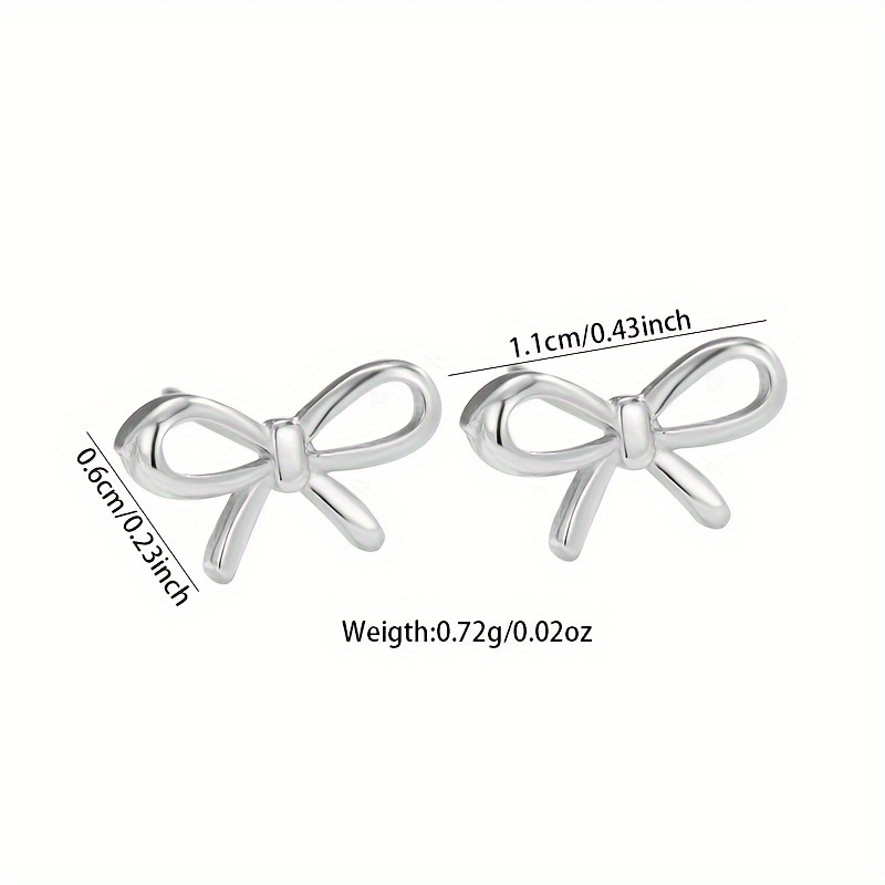 2pcs Women's Bow Earrings, 925 Sterling Silver