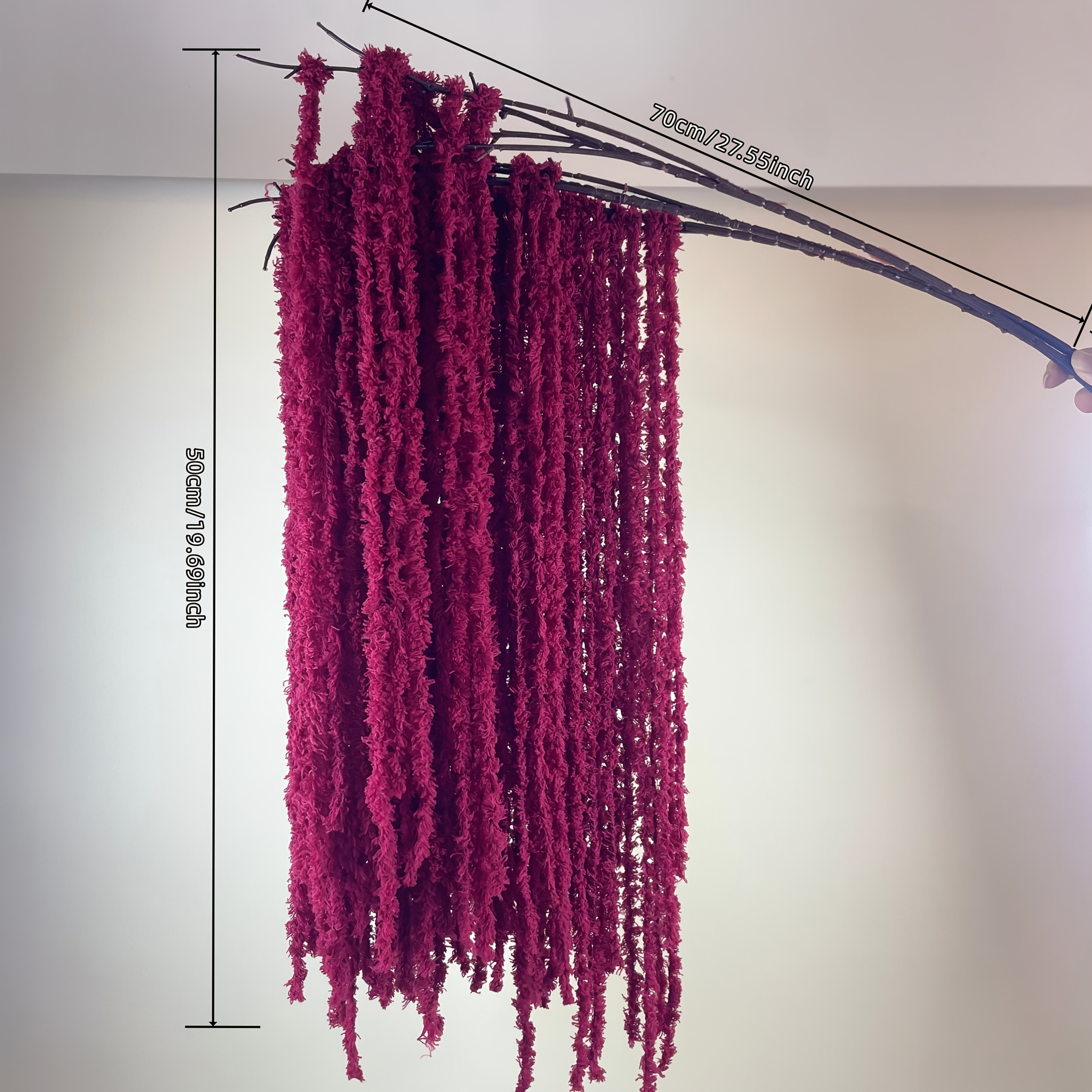 TEMU Ensemble de 45 pièces - Fleurs d' artificielles/Riz/ - Élégantes fleurs pendantes de violette-rouge, adaptées à la décoration intérieure bohème,