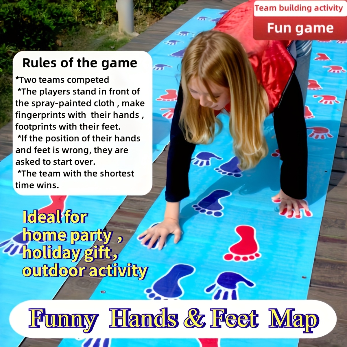 

Interactive Play Mat For - Games, Outdoor Activities, Enhances Coordination & Motor Skills - Blue/yellow