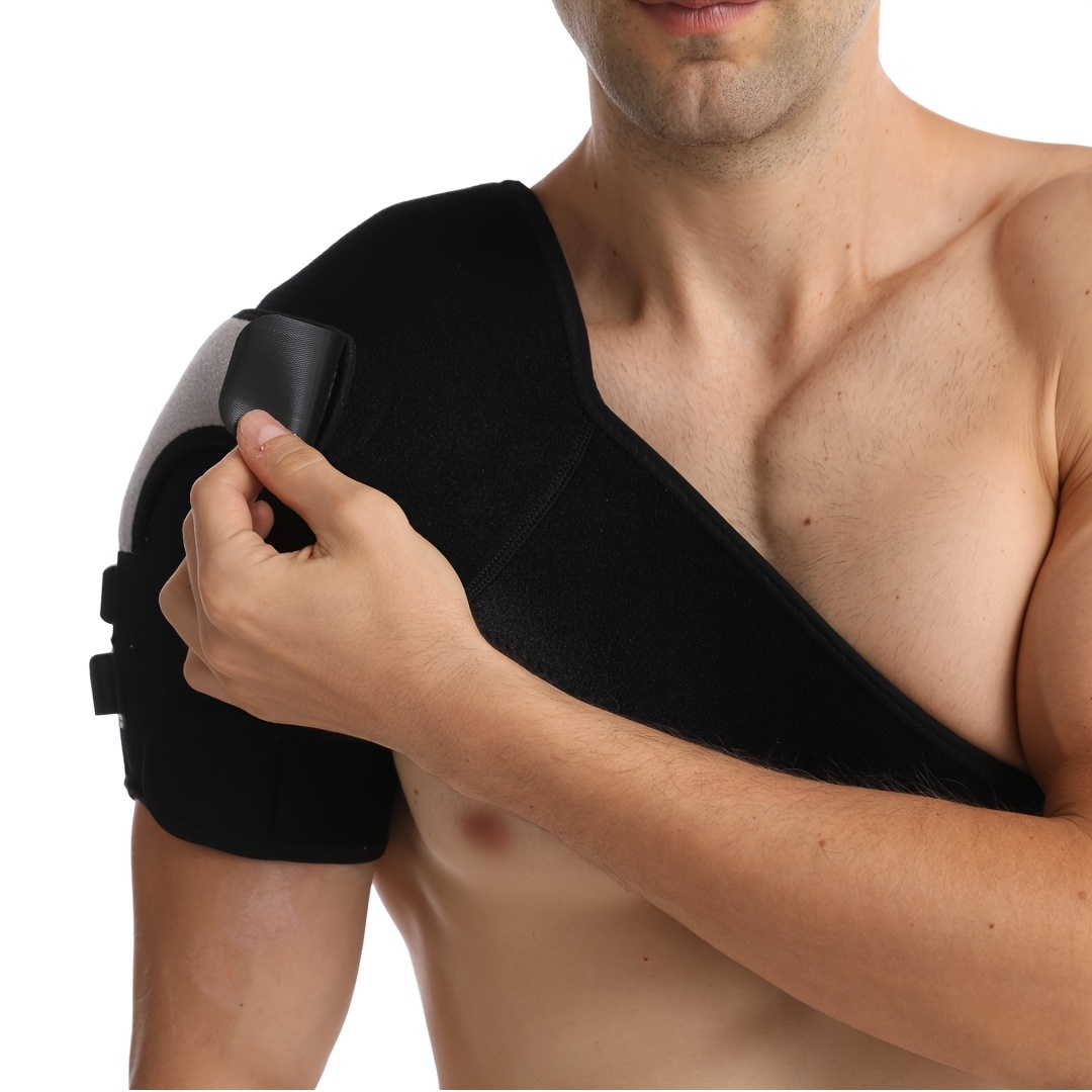 [Therapeutic Use] USB-Powered Electric with 3-Temperature Control, Adjustable Strap & Pocket for and Warmth – Black & Gray Design, Hot Compress Relax | Portable Heating Device | Ergonomic Fit, for And Shoulders