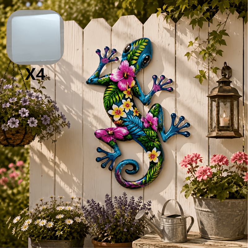 TEMU 【2D Plat】 [2D Plat] 1pc Grand Gecko, Décoration Murale Gecko (17 pouces), Gecko de , Convient pour la Décoration Intérieure et Extérieure,