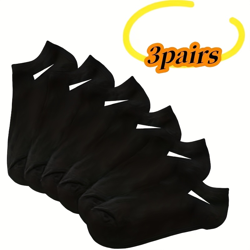 TEMU 3 Pairs/6 Pairs Of Women's Socks Men's Socks Black White Gray Easy Versatile Solid Short Socks Fashionable Versatile Sports Invisible Boat Socks