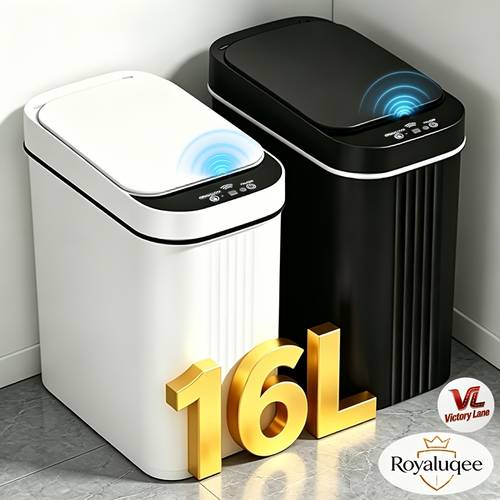 16-Liter/4.23-Gallon Smart Sensor Trash Can with Lid - Motion Detection Bin Suitable, Bathroom, Office, Compact Spaces, & Rapid Sensor , - Recycling Bin for Home/Commercial Use