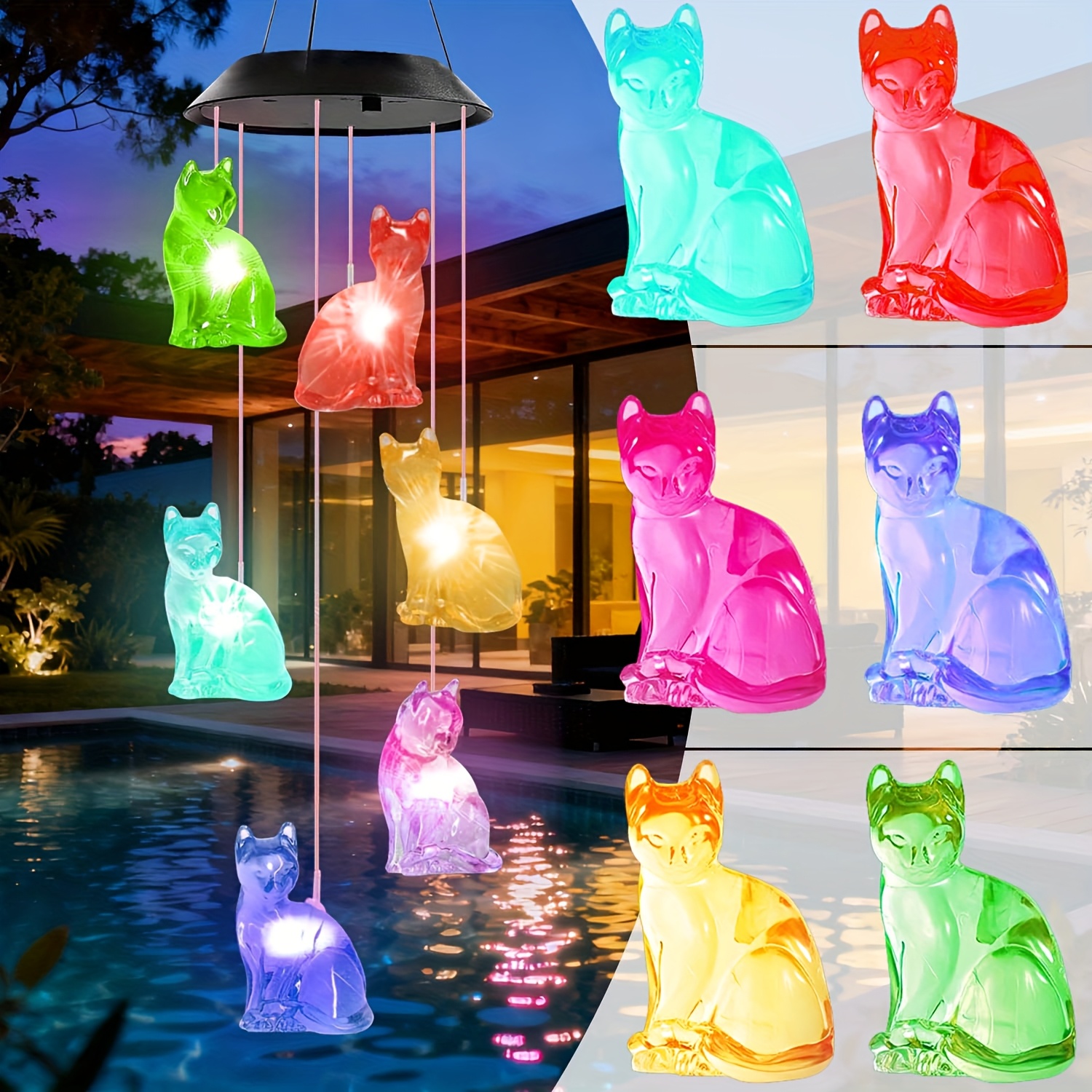 Carillon Eolico Ad Energia Solare - Lanterna Con Design A Forma Di - Foto 9