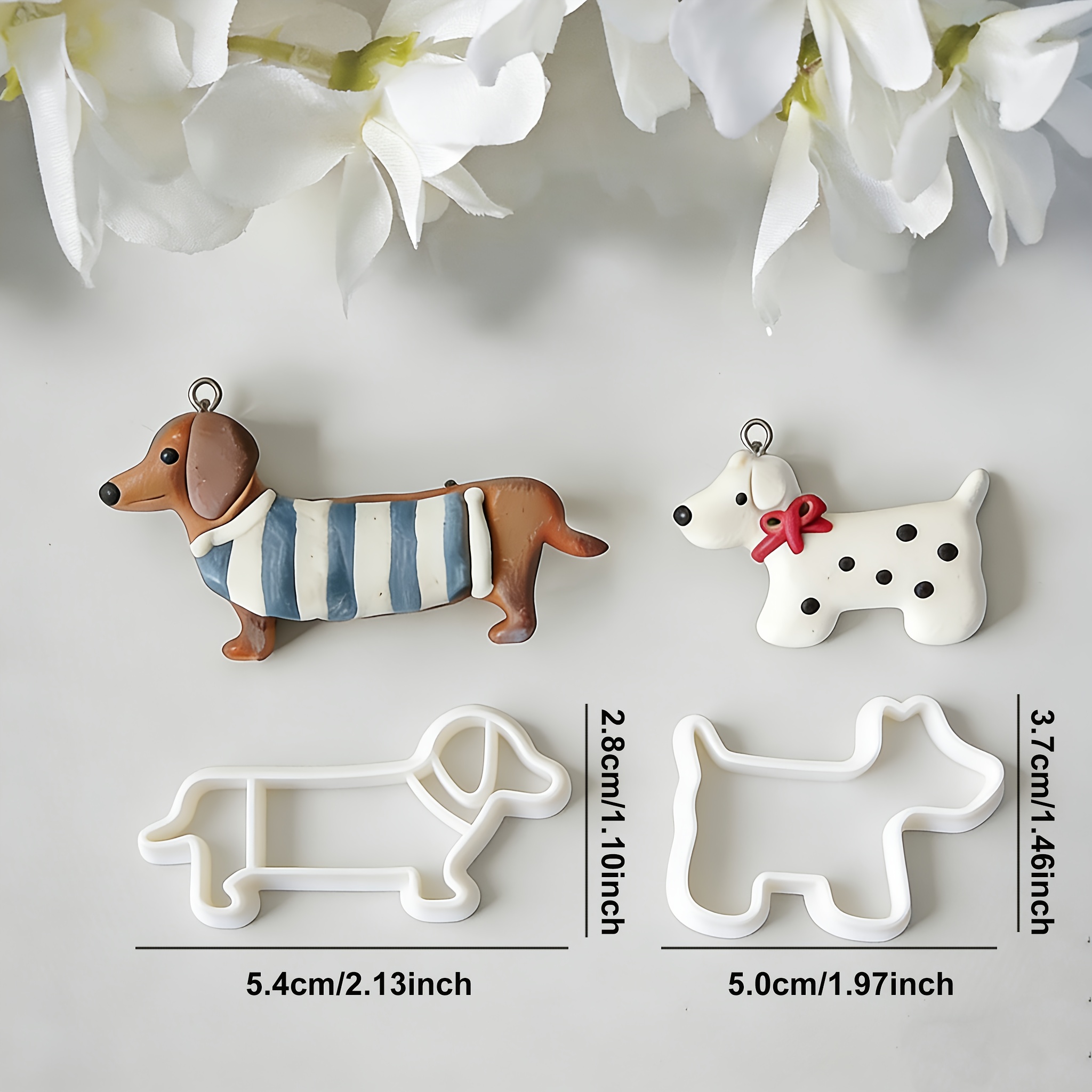 TEMU 2pcs Ins-style Polymer Clay Cutters With Cartoon Animal Patterns - A Winter Scene & New Year Gift-themed Jewelry Making Kit. It Includes Clay