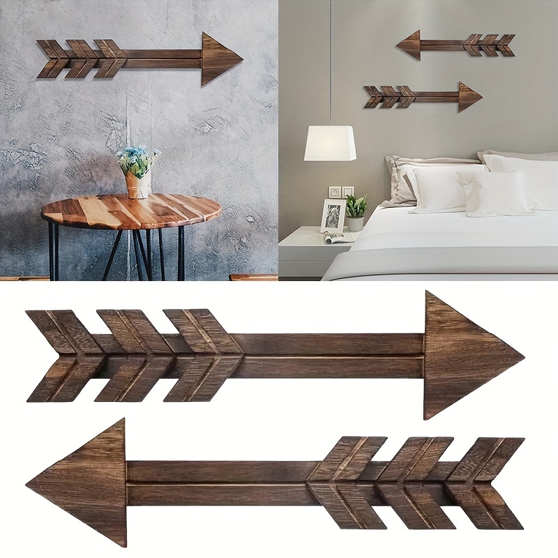 

2pcs Antique Wooden Arrow Wall Decoration, Rural Home Bars, Photography Flower Shops, Hotel Logo Decoration Craft, For Home Room Living Room Office Decor, Mother's Day New Year Easter Gift