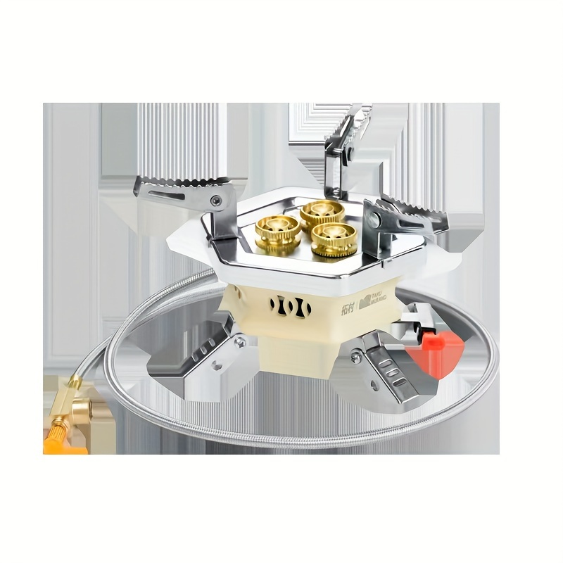 TAKU MURANO Portable Gas Camping Stove - Compact, Windproof, Quad Burner Design with Piezo Ignition, Ideal for Hiking, Outdoor Activities - 1pc, Includes Carrying Bag