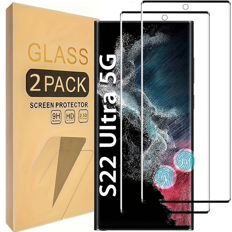 E-shop 2er-Pack: Für for Samsung Galaxy S22 Ultra 5G (3D- Glas) – Kratzfestes, Blasenfreies Displayschutzglas, Elegantes Design, Nahtloser Sitz,