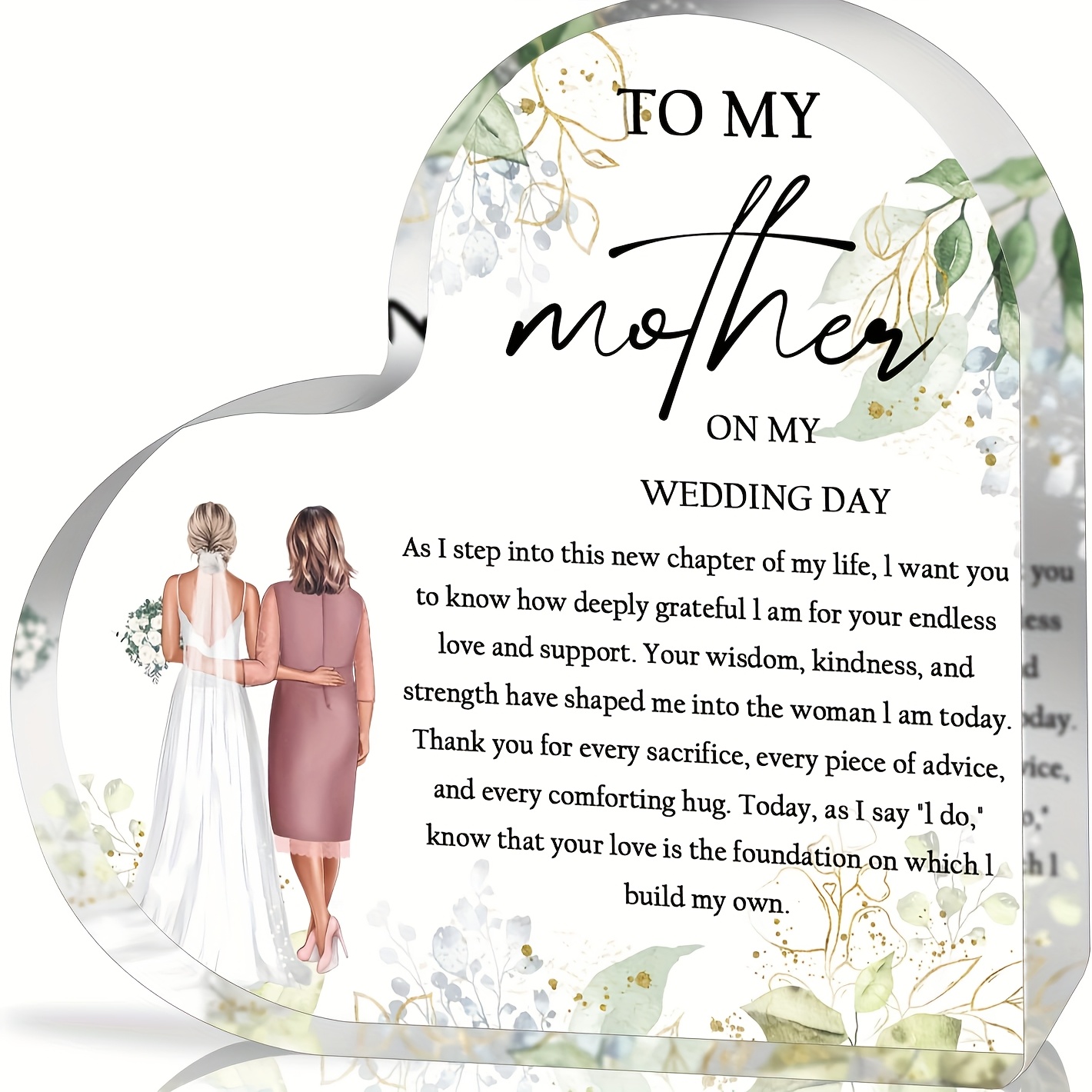 2d flat wedding gifts mother bride daughter heart shaped Temu