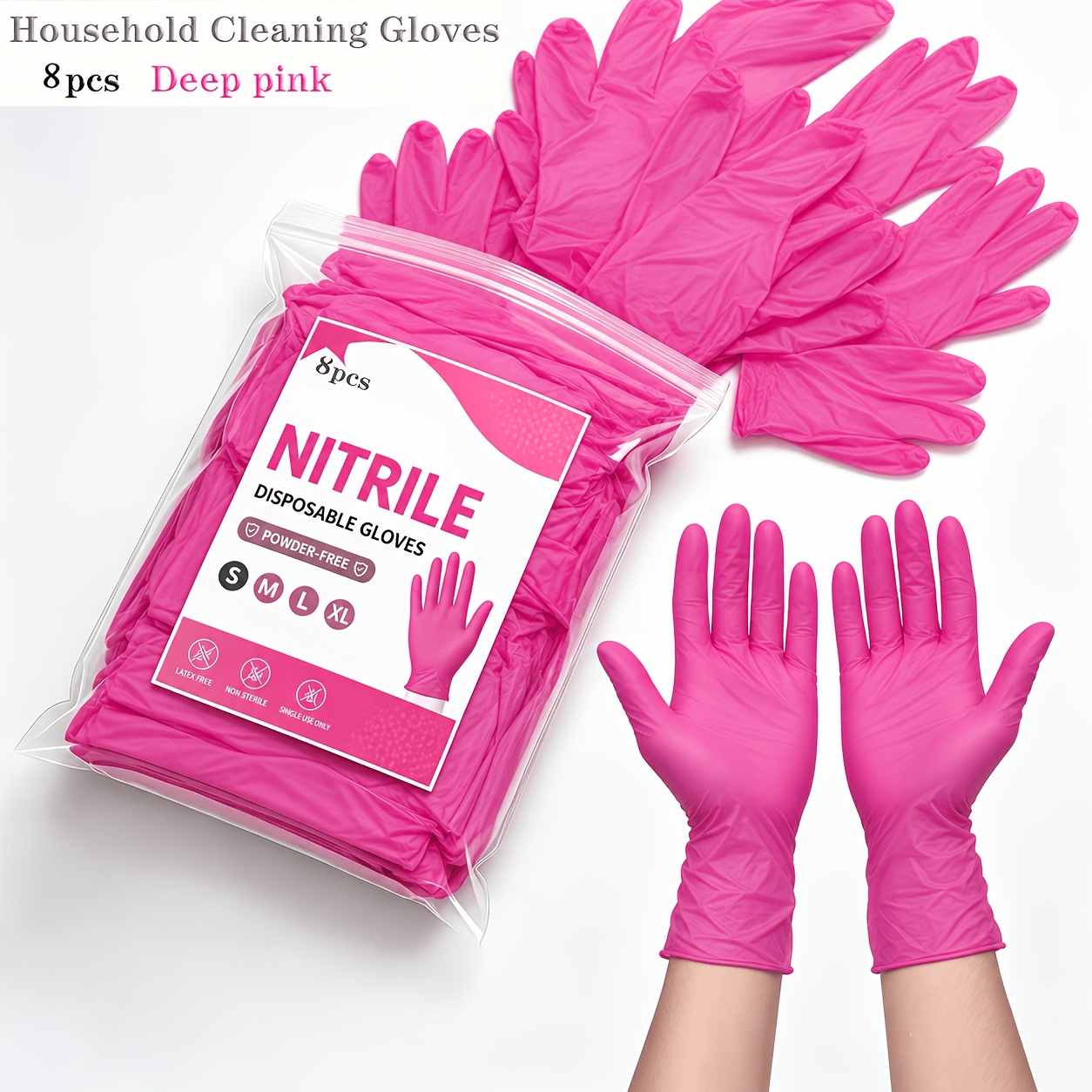 TEMU Disposable Composite Pvc Composite Nitrile Gloves, Suitable For Household Cleaning, Pet Care, And Use; Powder-free, -free, Available In Multiple