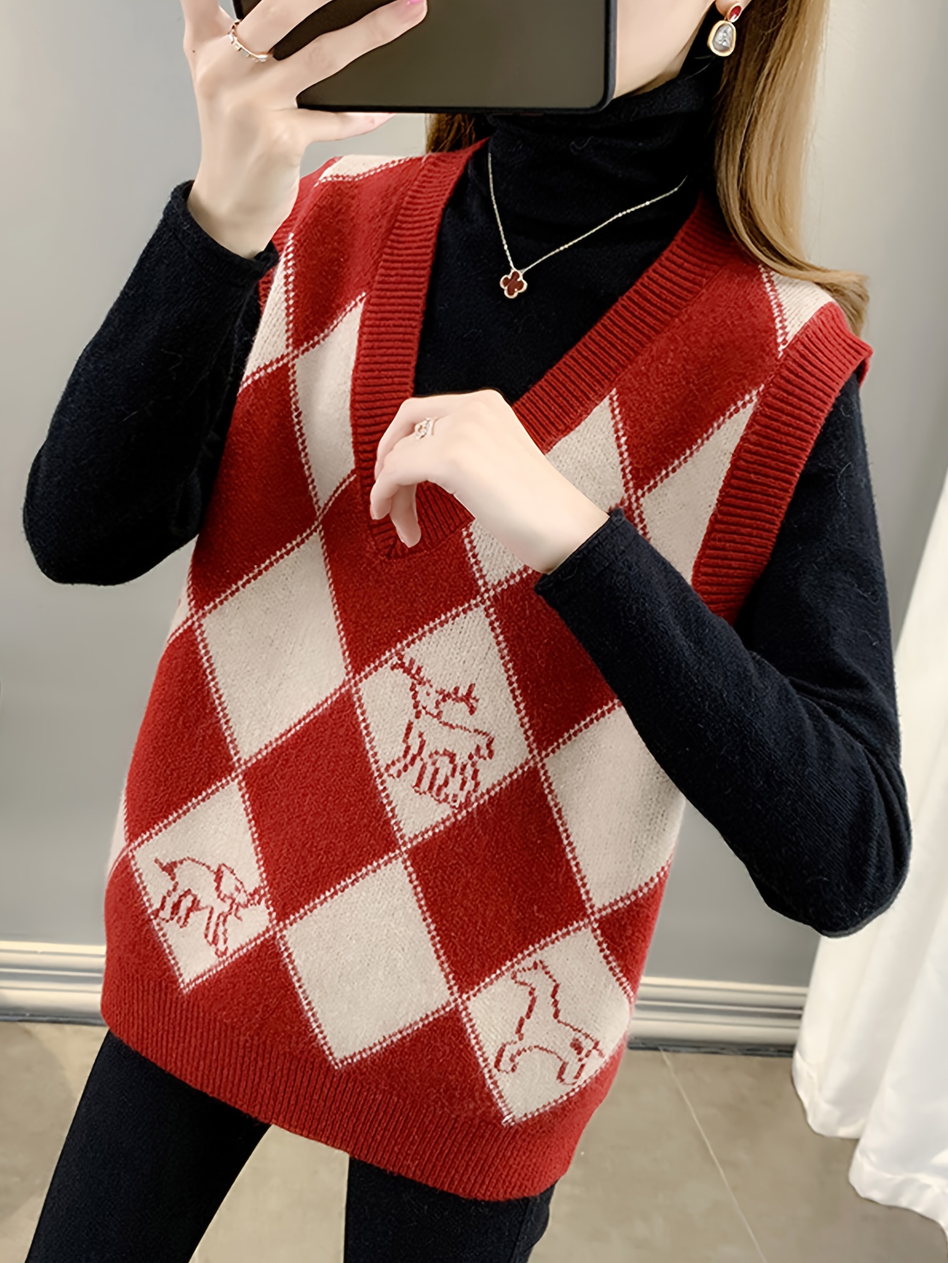 nueva colección mujeres: chaleco punto cuello Temu Uruguay