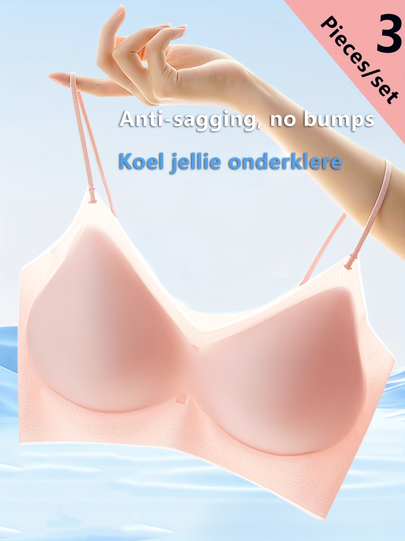 3pcs ultra thin seamless underwire free womens bra with push up anti sagging breathable camisole Product details 1