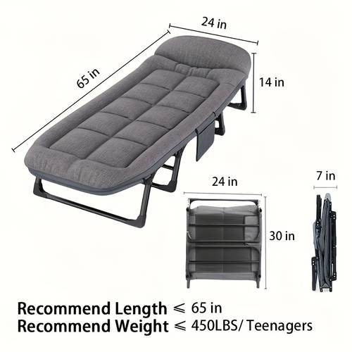 folding cot bed for adults 6 adjustable portable foldable heavy duty bed for guests supports 550lbs outdoor indoor
