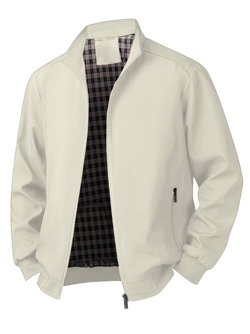 mens plus size navy jacket casual zip up with stand collar long sleeves and pockets for spring jacket sporty look polyester lining plus size