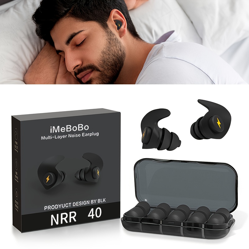 

Noise Cancelling Earplugs, Soundproof Earplugs, Concert Earplugs, Sleep Earplugs, Work And Noise Earplugs - Black (6packs)