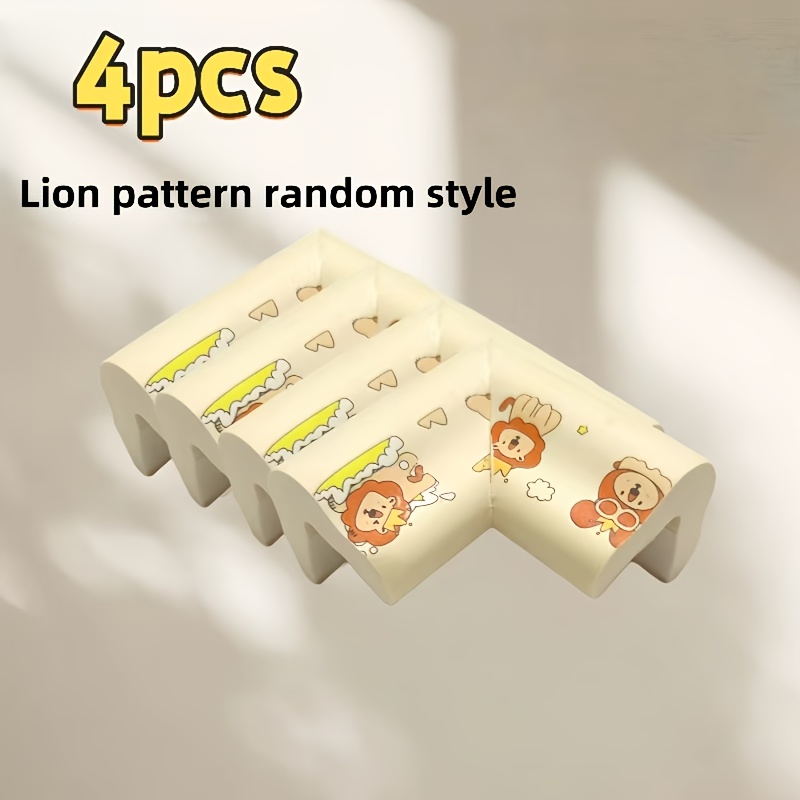 A Set Of 4 Thickened Cute Lion Anti-collision Strips, Practical Thickened Anti-collision Strips, Anti-collision Strips For Home Use, Table Corner Protectors