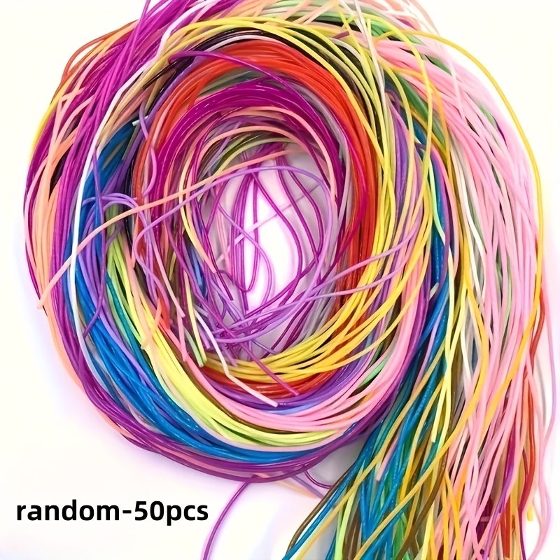 50pcs Colorful Pvc Plastic Braided Rope Set, 100.0cm - Vibrant For Crafts, Jewelry Making And Diy Projects, Craft Supplies | Durable Plastic Rope
