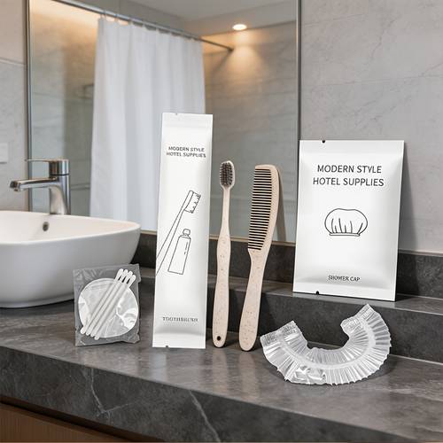 kit di articoli igienici usa e da 4 pezzi, set di articoli da toeletta persona, , spazzolino da , cuffia da doccia e tamponi. per ospiti notturni, campeggio, , hotel e case di ringraziamento. facile da trasportare, nuovo kit di articoli igienici usa e resistente di fascia .