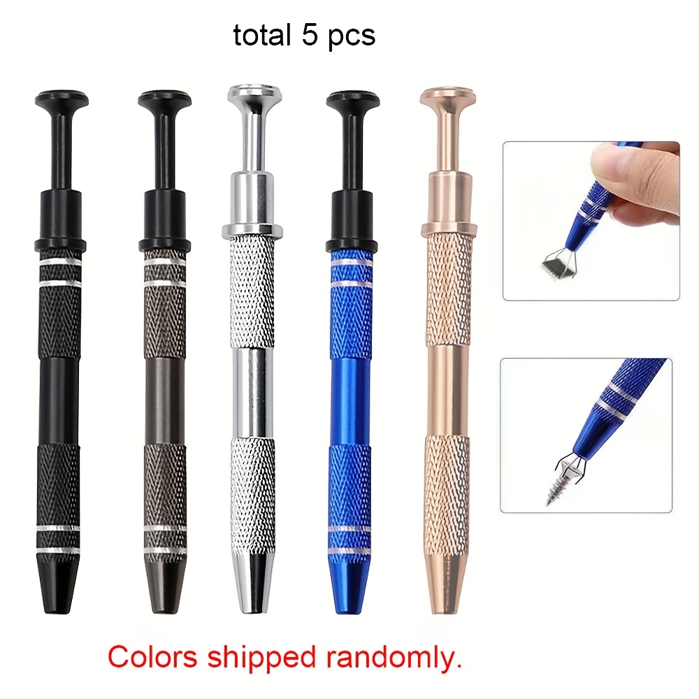 TEMU 5-pack 4-pronged Grabber, Diy Beading & Jewelry Making Tool Set, Small Object Picker For Earrings, Rings, Beads, Ic Chip Grabber, Precision