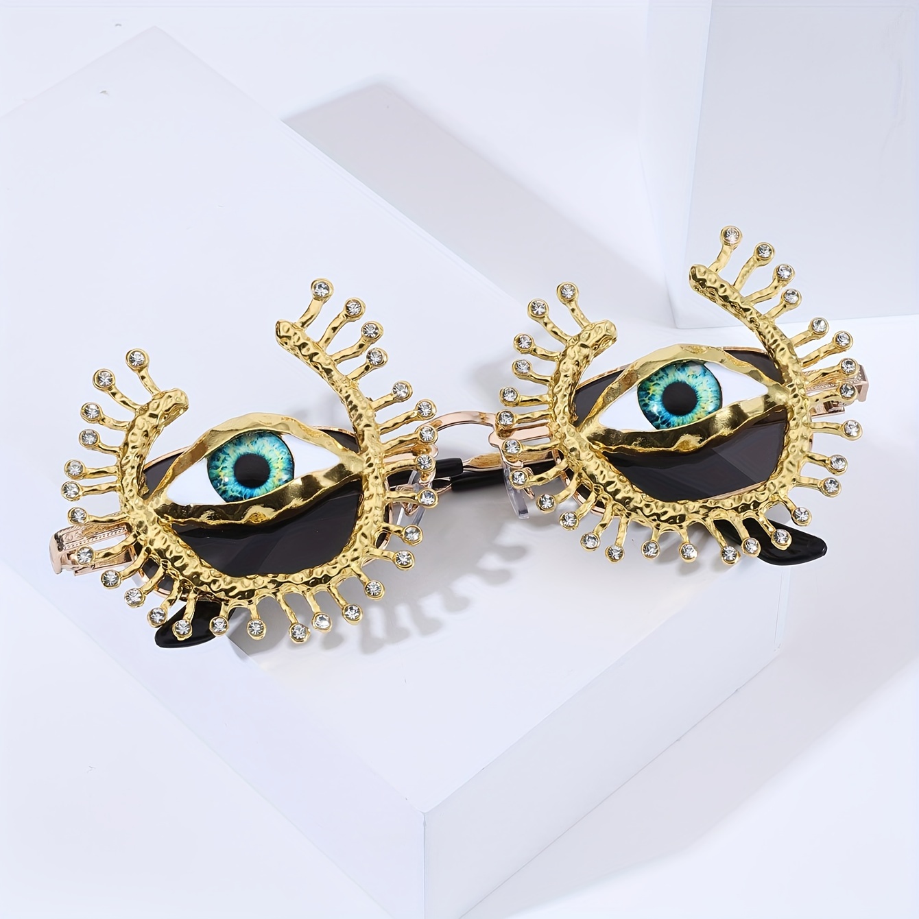 

Evil Eye Shaped For Women Luxury Rhinestone Fashion Shades Props For Ramadan Costume Party Prom