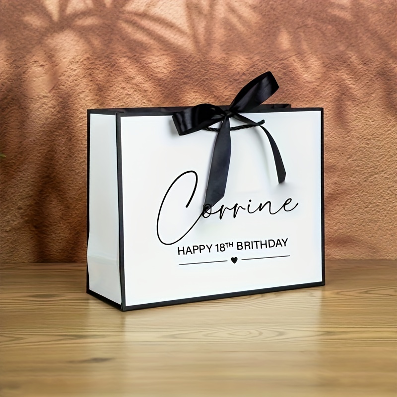 TEMU Personalized Birthday Party Favor Bags With Custom Name & Age Number - 30th 40th 21st Milestone Gift Bags For Weddings, Showers, Christening -