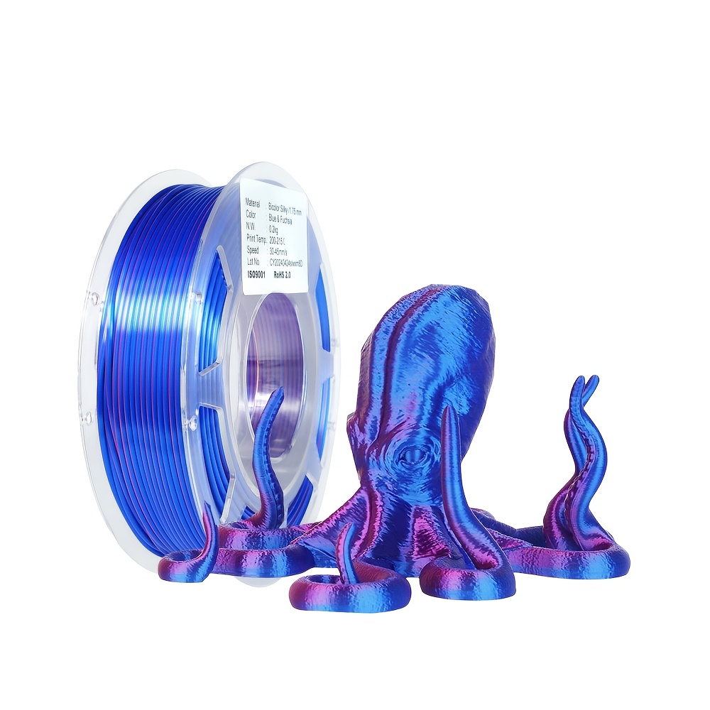 

Filament d'imprimante 3D PLA, filament PLA bleu fuchsia 1,75 mm, filament d' 3D à changement de couleur brillant 0,2 kg/0,44 lb