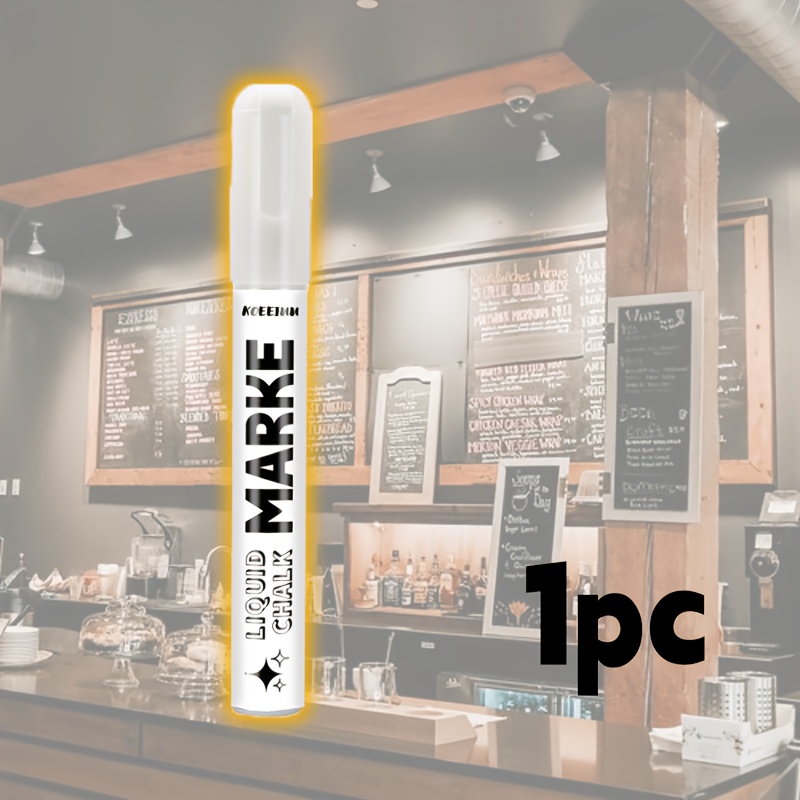 Image of Koeeiuu White Liquid Chalk Markers - Dust-free Erasable Wipeable Chalk Pens With Closure Suitable For Blackboard, Glass, Fridge, Mug, , Diy Art Drawing, Water-washable Liquid Chalk For, Office, Use