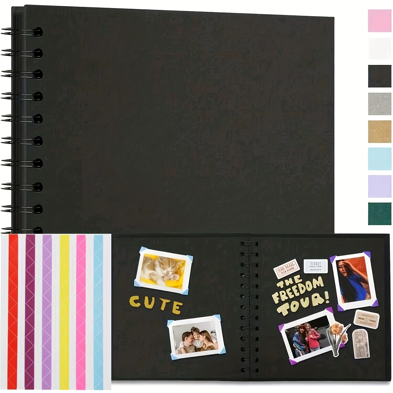 E-shop 6*6 Zoll DIY -Album, 40 Seiten/20 Blätter, gebunden, Kraftpapier, Sammelalbum, Fotoalbum, Erinnerungsbuch für Hochzeit, Jahrestag, Familie