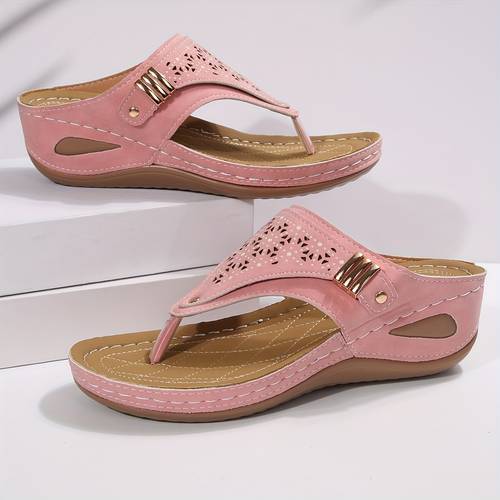womens stylish wedge slide sandals black cover with perforated design arch support soft sole for comfortable outdoor wear ladies sandals