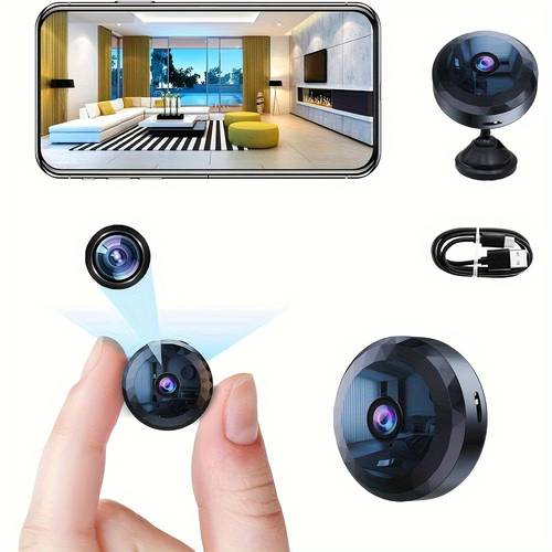 1080p hd mini security camera portable wi fi enabled surveillance cam with night vision motion detection self mount usb powered 300mah rechargeable lithium battery for indoor and outdoor use