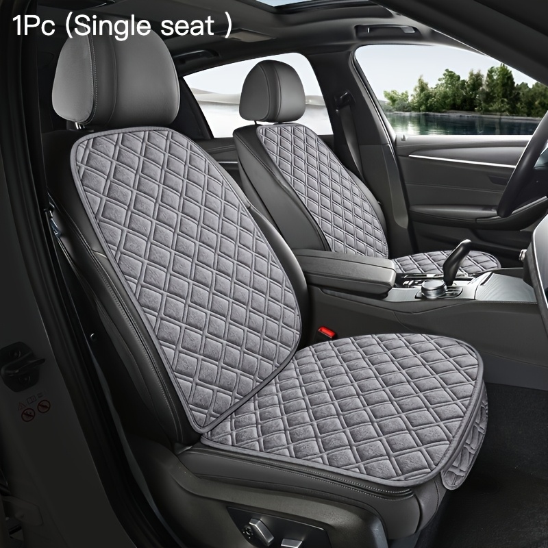 TEMU New Car Seat Cushion, Front Single Seat, Exquisite Tofu , Linen Texture, Comfortable And Breathable, Stylish And Simple, Use, Suitable For Car