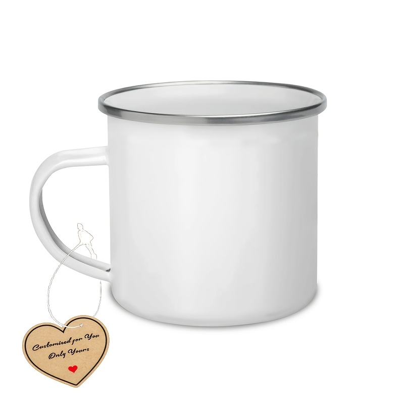 TEMU 1pc, 12.5oz Star, Enamel Mug For Restaurant And Business, Suitable For Hot And Cold Drinks, Outdoor Activities And Camping, Birthday Or Holiday