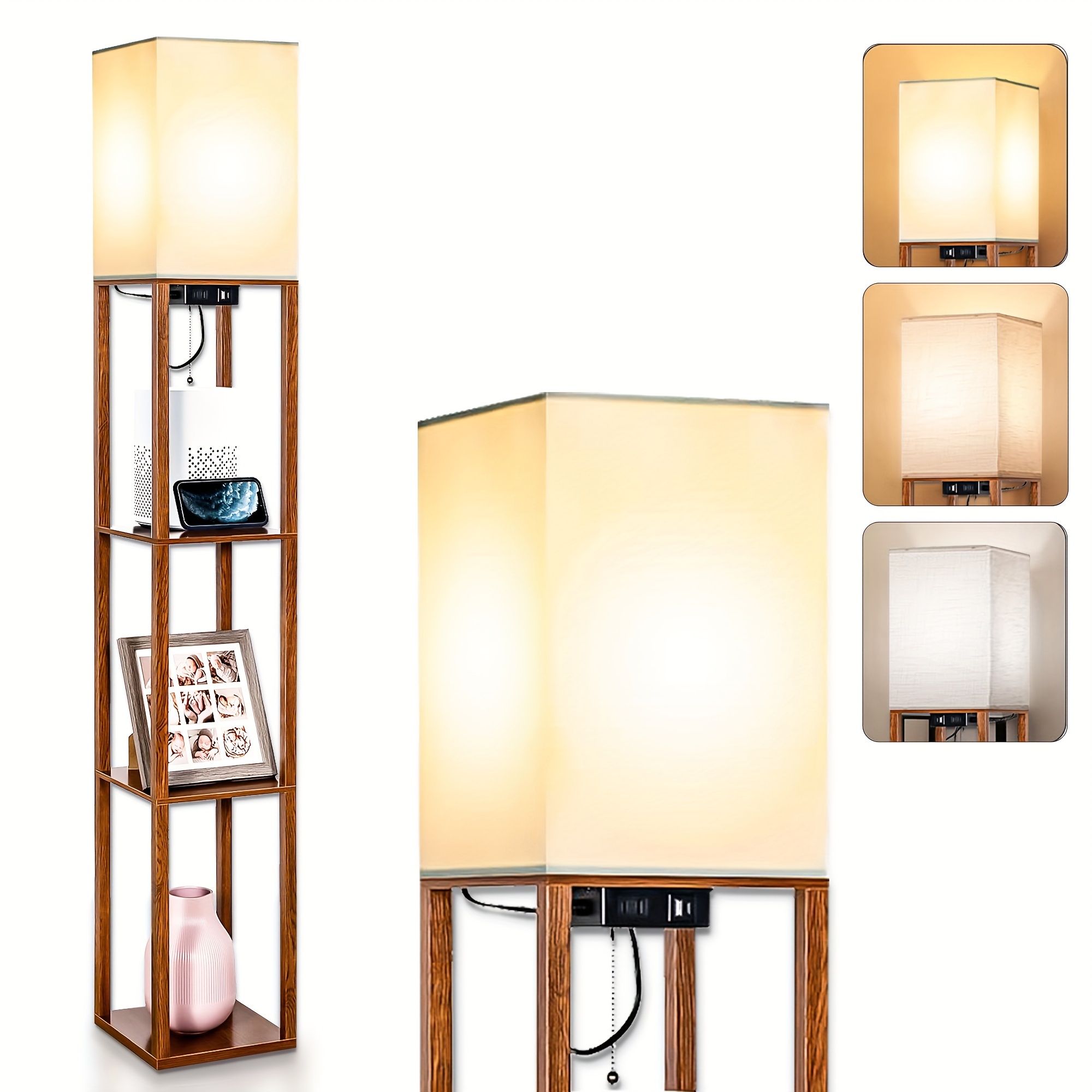 pillar mounted floor lamp with rack, modern floor lamp with 9w
