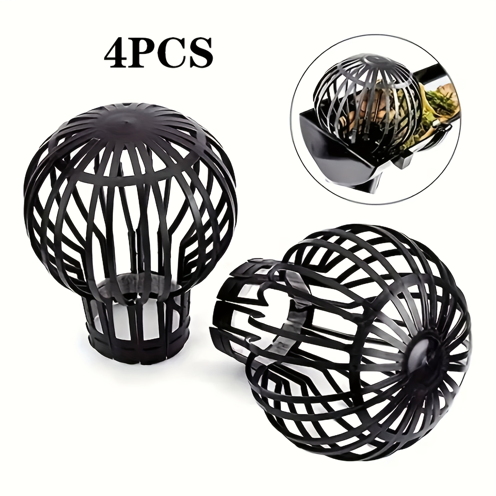 4pcs Drain Clog Preventers - Outdoor Gutter Anti-clogging Protection Net, And Dirt Filter Cover With Drainage Net, Durable Plastic Material, Drain Opening Leaf Blockage