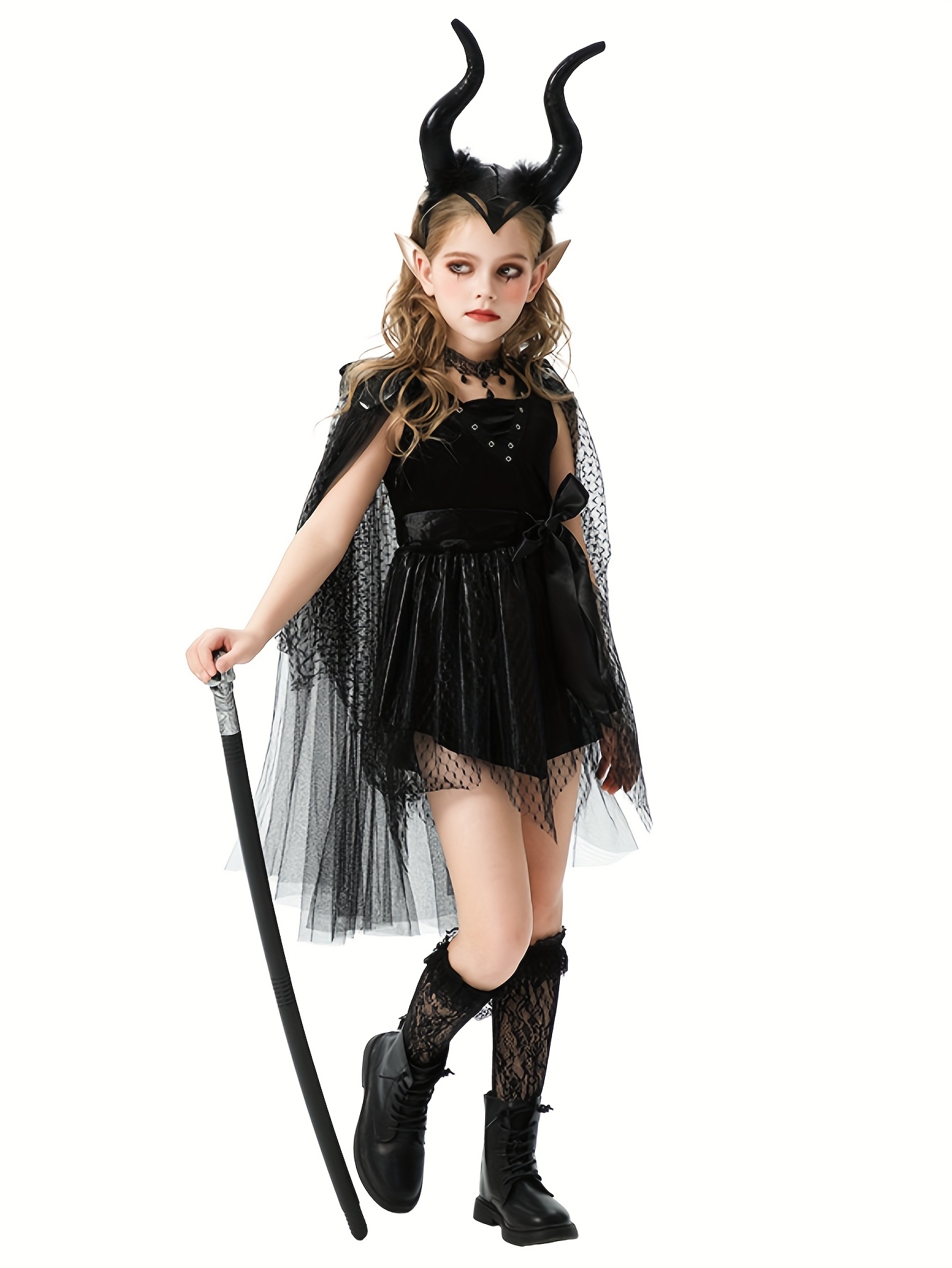 black witches dress Spiderella Witch Costume Set for Girls main image 1