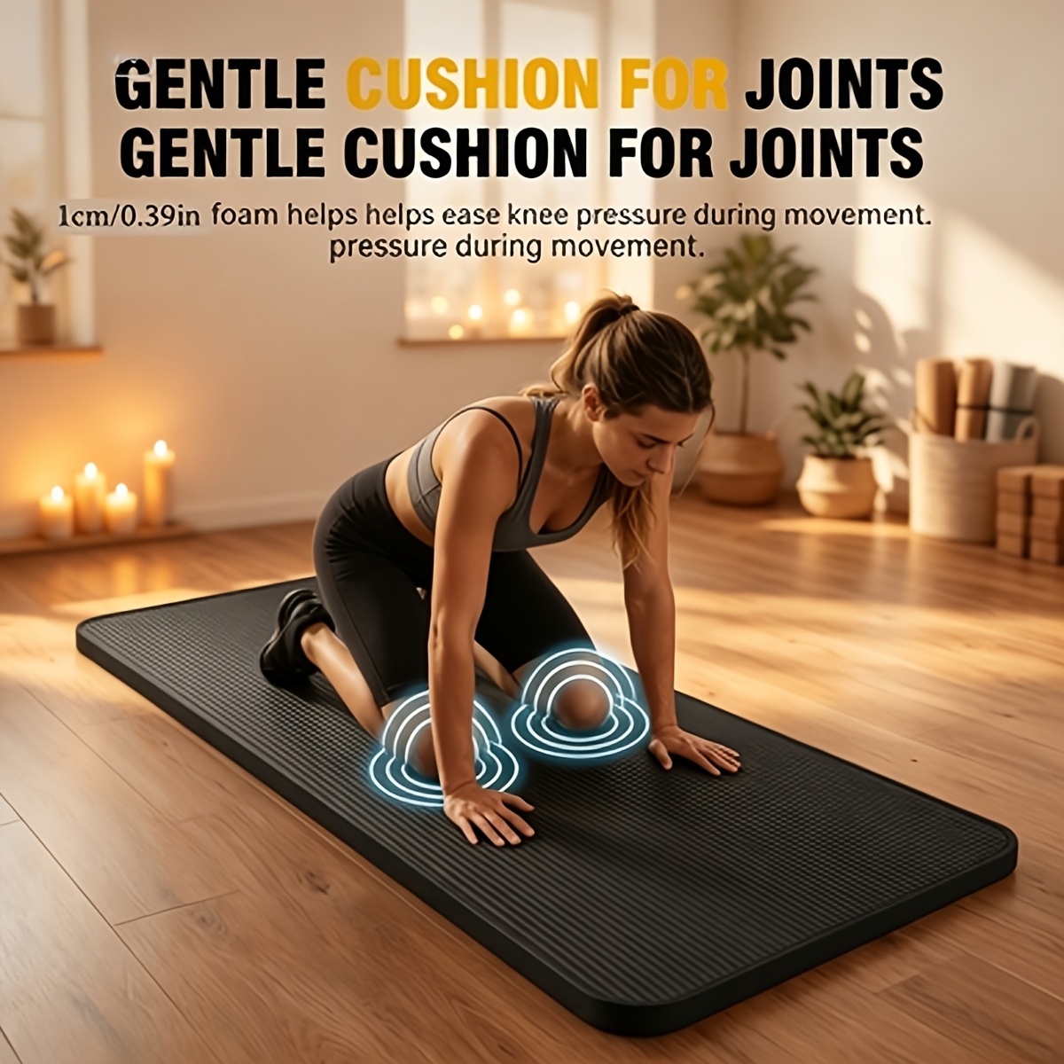3pcs Sports Yoga Mat, Non Slip Cushioned Sports Mat, with Portable Bag, Suitable for Home Gym and Pilates