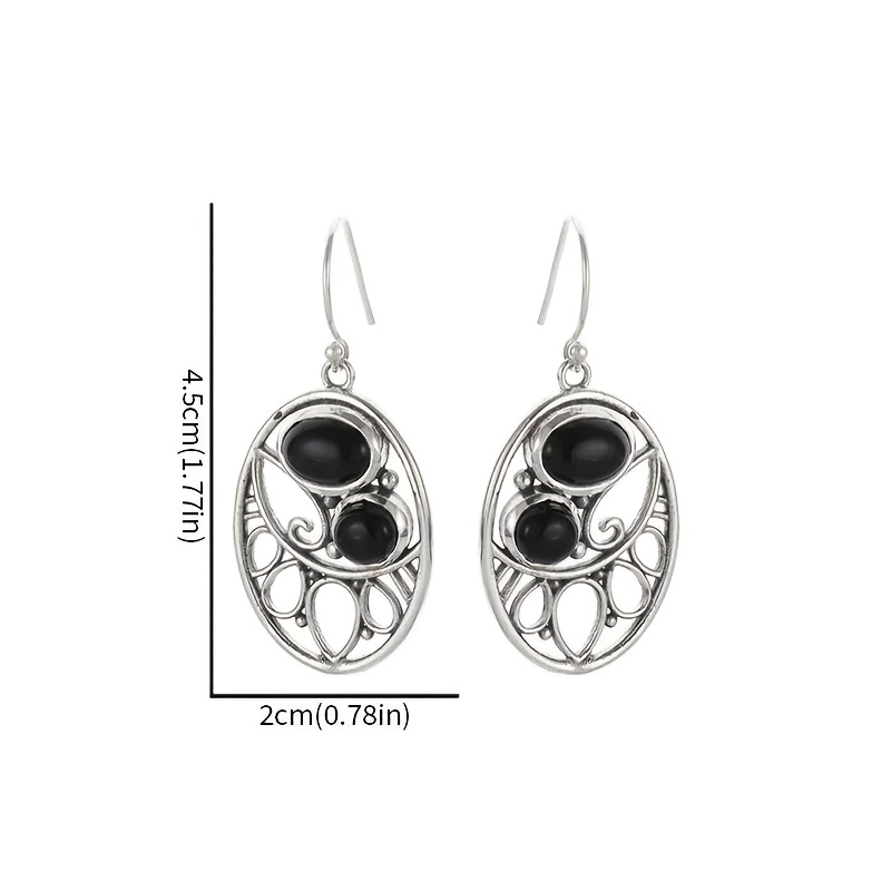 Women's Retro Hollow Pattern Earrings with Synthetic Zirconia