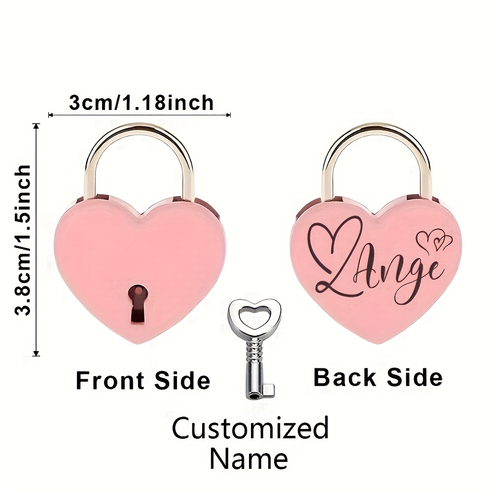 Customizable Heart-Shaped Lock with Handwritten Design, Couples Gift