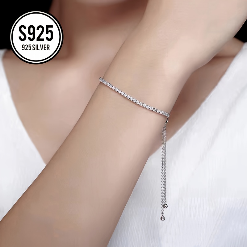 925 Silver Geometric Round Adjustable Bracelet