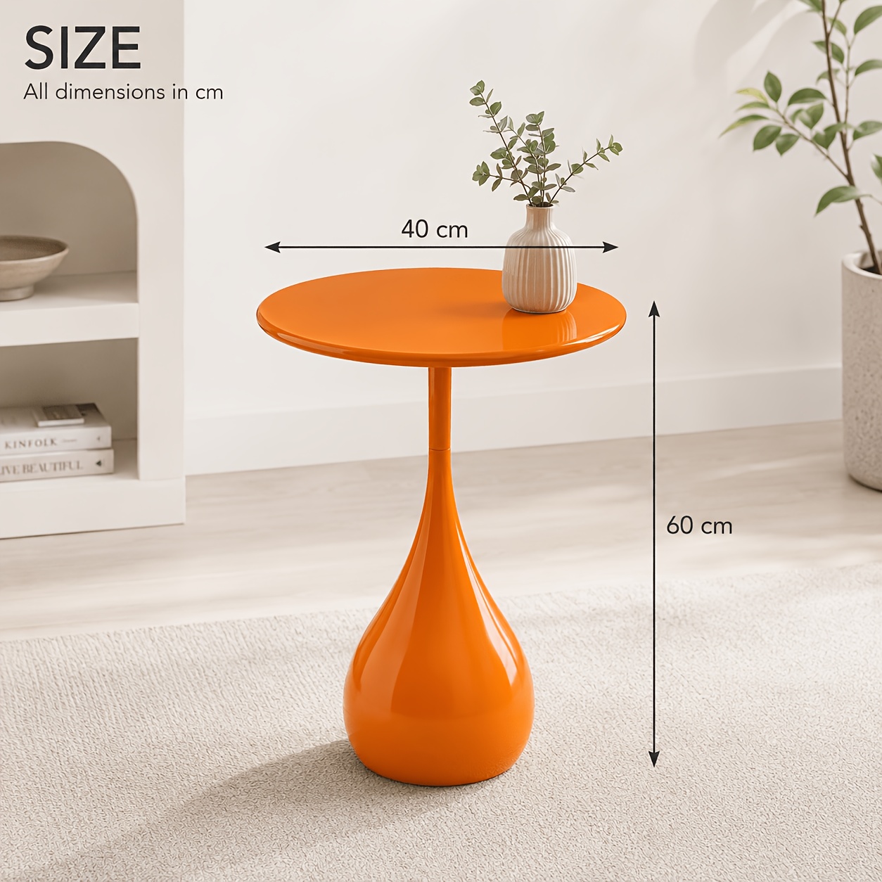 Simple Round Side Table With A Droplet-shaped Column Base, Suitable For Small Decorative Tables In Modern .