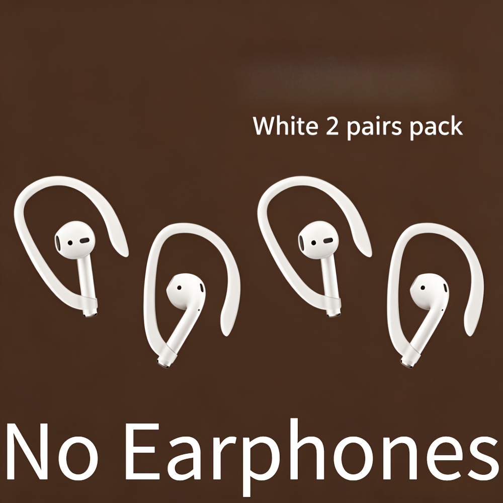 TEMU (no Earphones) 4pcs Universal For Airpods Ear Loops, Soft Silicone Anti-lost Ear Hooks, Anti-fall Ear Holders, Reusable And , Ideal For Daily