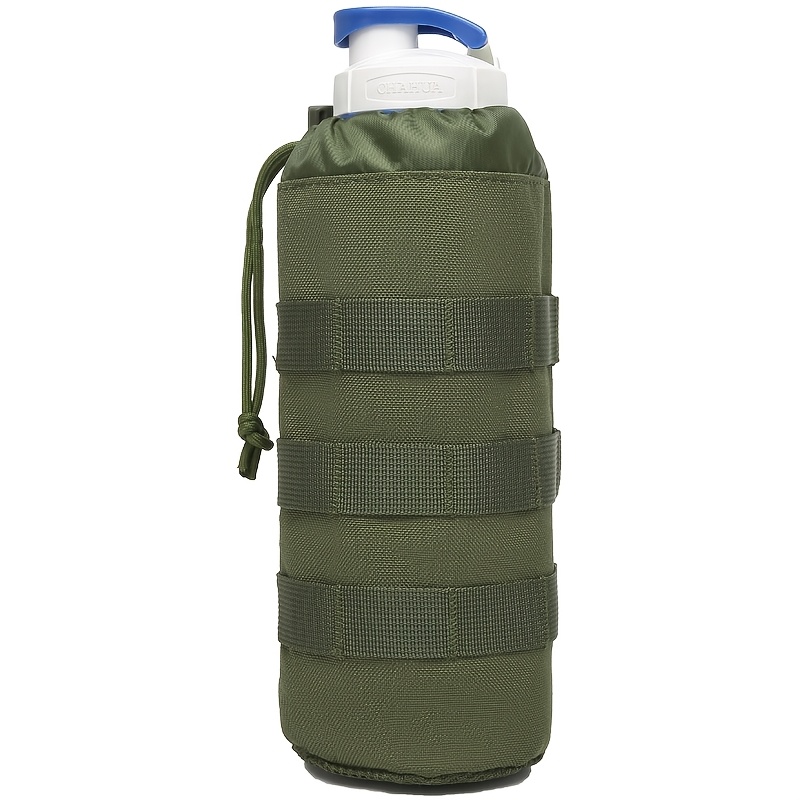 Image of Outdoor Water Bottle Pouch Bag, Sports Drawstring Molle Water Bottle Holder, Water Bottle Bag Bottom Mesh Lining Hydration Carrier For Camping, Climbing, Hiking, And Travel