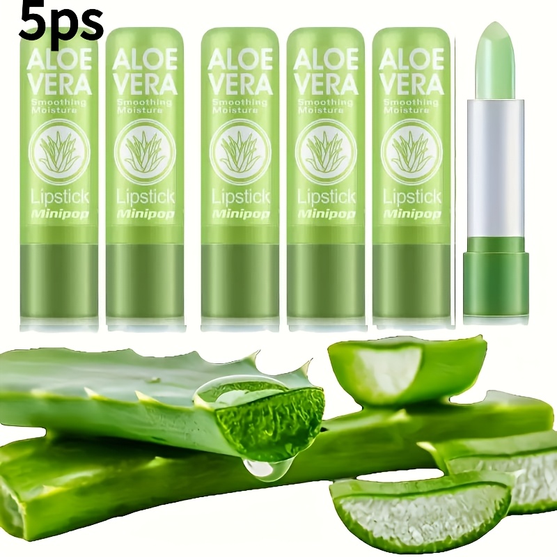 Image of 5pcs Set Of 24-hour Long--changing Lip Balm, Magic Lip Gloss Effect, Aloe Vera Lip Balm