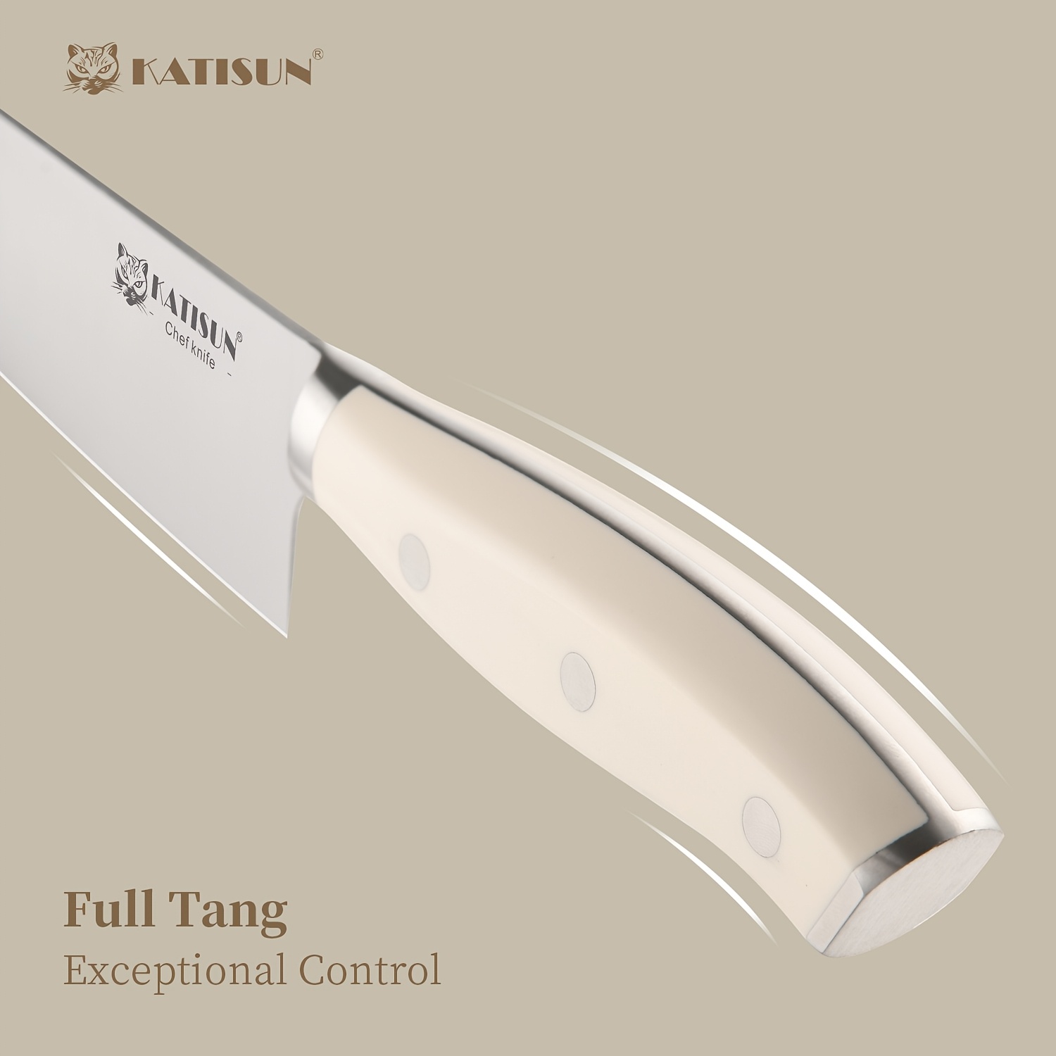 Professional-grade 14pcs High-carbon Stainless Steel Knife Set In Creamy White. Exceptional Sharpness, Includes Wooden Knife Block And Kitchen Shears. All Knives Feature Non-slip Ergonomic Handles. Ideal for Home Use, Travel, Or As A Gift.