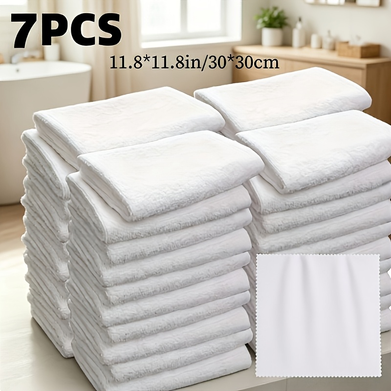 TEMU Set da 7 Pezzi di Asciugamani , Asciugamani per il | 11.8 X 11.8 Pollici, Asciugamani in Tessuto di Poliestere Resistente, Adatti per Casa,